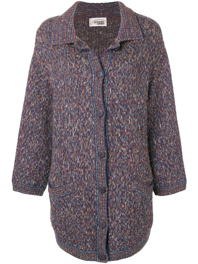 Pre-owned Missoni 1990's Button Cardi-coat In Blue