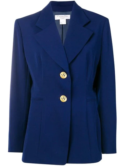 Dior Christian  Vintage 1990's Fitted Blazer - Blue