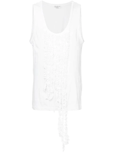 Yohji Yamamoto Vintage Yohji Yamamoto  Ruffled Appliqué Tank - White