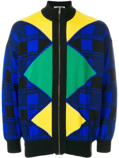 Pre-owned Versace 80's Zipped Cardigan In Blue