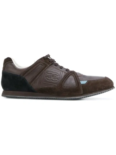 Pre-owned Chanel 2000 Lace-up Trainers In Brown