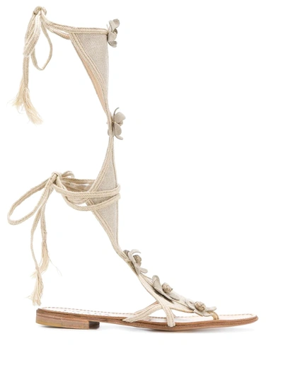 Pre-owned Prada Open Toe Sandals In Neutrals