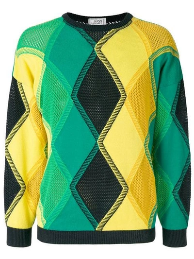 Pre-owned Versace Geometric Jumper In Yellow