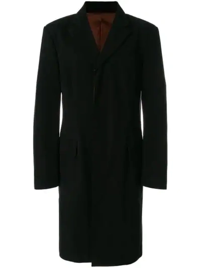 Pre-owned Jean Paul Gaultier Vintage Concealed Fastening Midi Coat In Black