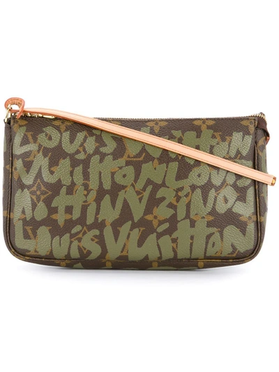 Louis Vuitton Vintage Pochette Accessories Monogram Graffiti Handbag - Brown
