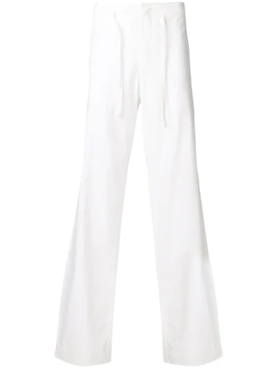 Pre-owned Romeo Gigli Vintage Romeo Gigli  Straight Drawstring Trousers - White