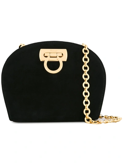 Ferragamo Salvatore  Vintage Gancini Chain Shoulder Bag - Black