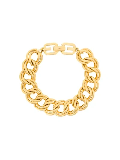 Pre-owned Givenchy 1980s Double Chain Link Bracelet In Metallic