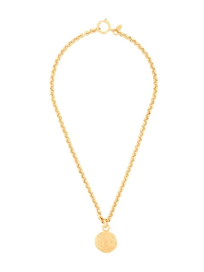 Pre-owned Chanel 1980s Quilted Necklace In Gold