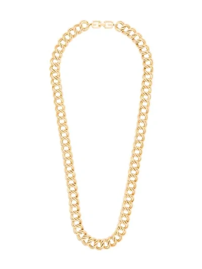 Pre-owned Givenchy 1980s Double Chain Link Necklace In Gold