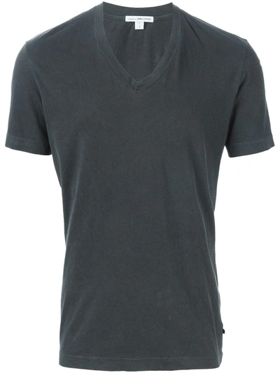 James Perse V-neck T-shirt In Grey