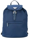 Pre-owned Prada Logos Backpack Hand Bag In Blue