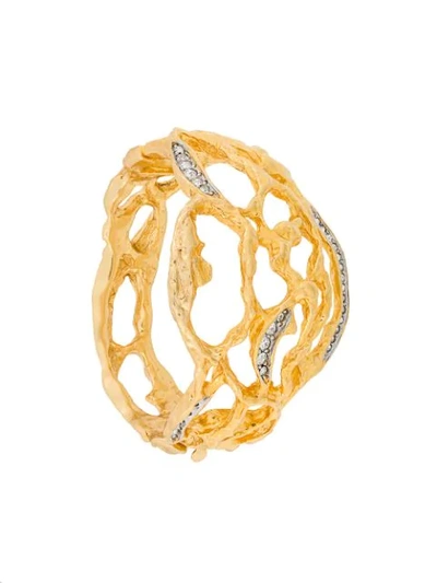 Pre-owned Susan Caplan Vintage Elizabeth Taylor Cuff Bracelet In Gold