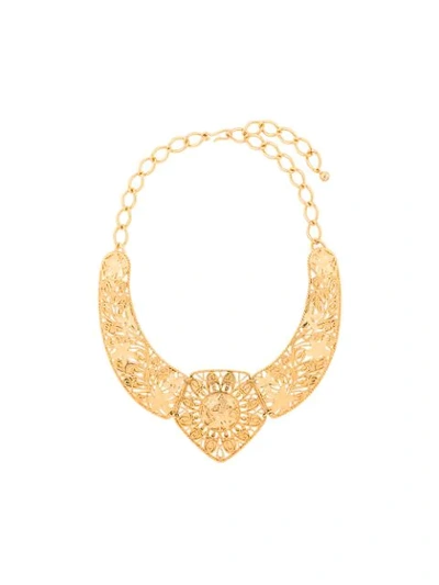 Pre-owned Susan Caplan Vintage Barrera Cleopatra Necklace - Metallic In Gold