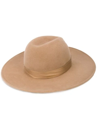 Gigi Burris Millinery Wide Brim Fedora Hat - Neutrals