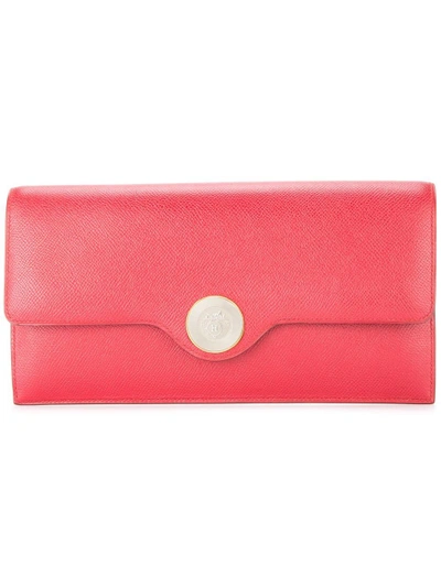 Pre-owned Hermes Flat Flap Clutch In Red