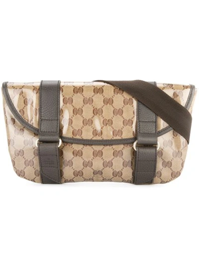 Pre-owned Gucci Gg Pattern Waist Bum Bag In Brown