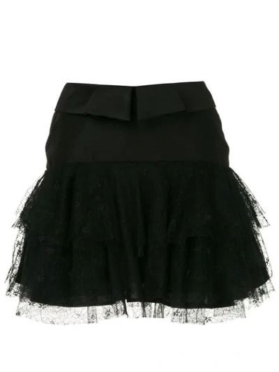 Aje Estrellas Ruffle Mini Skirt - Black