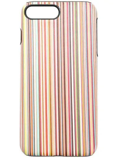 Paul Smith Striped Leather Iphone® 7/8 Plus Case In Neutrals | ModeSens