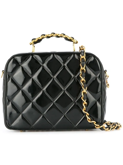 Pre-owned Chanel 1994-1996 Quilted Boxy 2way Bag In Black