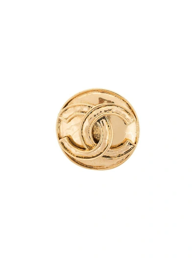 Pre-owned Chanel Vintage Cc Logos Brooch Pin Corsage - Metallic