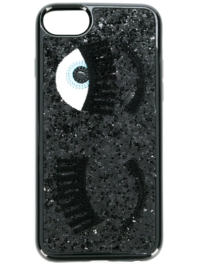 Chiara Ferragni Flirting Glitter Iphone Case - Black