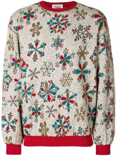Pre-owned Missoni Intarsia Snowflakes Jumper In Neutrals