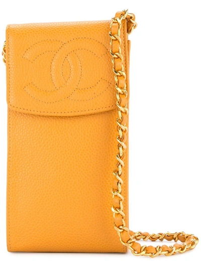 Pre-owned Chanel Vintage  Chain Shoulder Bag Phone Case - Orange