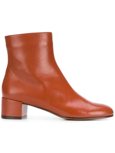 L'autre Chose Block Heeled Ankle Boots In Brown