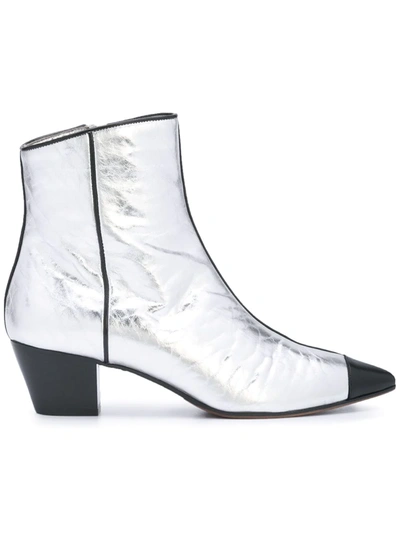 L'autre Chose Side Zip Ankle Boots In Metallic