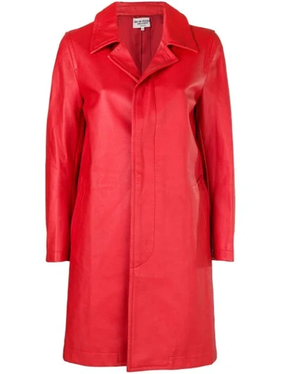 Pre-owned Comme Des Garçons 2000's Faux Leather Coat In Red