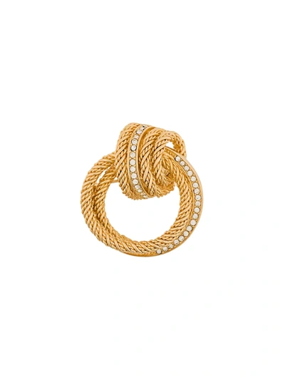 Pre-owned Dior 1970s  Knot Brooch In Gold