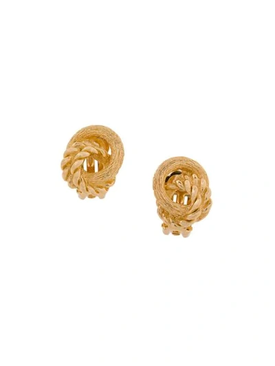 Pre-owned Dior  Love Knot Clip-on Earrings In Metallic