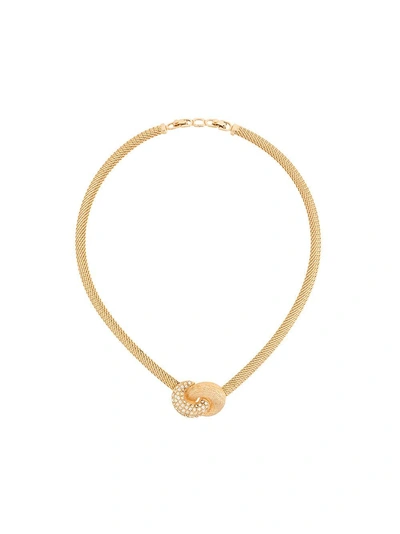 Pre-owned Dior Christian  Vintage Knot Collar Necklace - Metallic