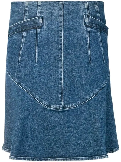 Pre-owned Chanel 2006's A-line Denim Skirt In Blue