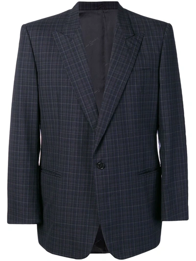 Pre-owned Pierre Cardin Vintage 1990's Checked Blazer In Blue