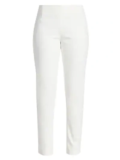 Lela Rose Catherine Stretch-twill Skinny Trousers In White