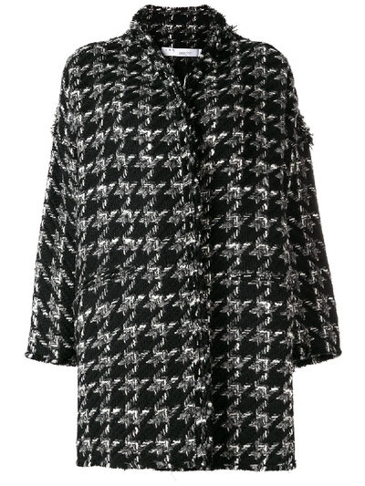 Iro Trouble Oversized Houndstooth Bouclé Coat In Black