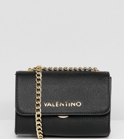 Valentino By Mario Valentino Black Cross Body Bag With Chain Detail - Black