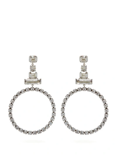 Isabel Marant Crystal-embellished Hoop Earrings In Silver