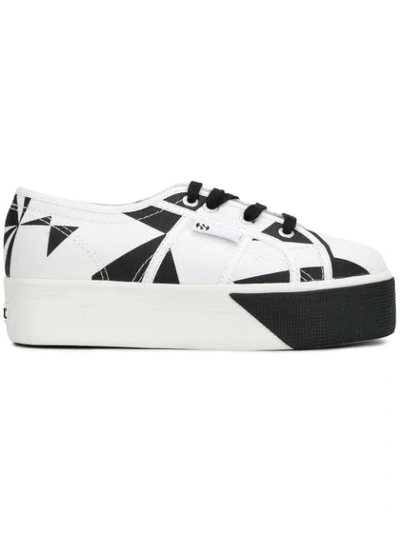 Superga X Vitkac Two Tone Lace-up Sneakers In White