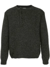 Bergfabel Cropped Crew Neck Sweater In Grey