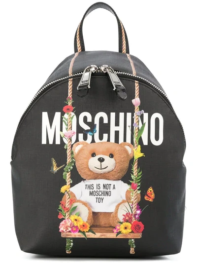 Moschino Toy Bear Backpack In Black