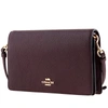 Coach Ladies Pebbled Leather Hayden Foldover Crossbody Clutch In Oxblood/light Gold