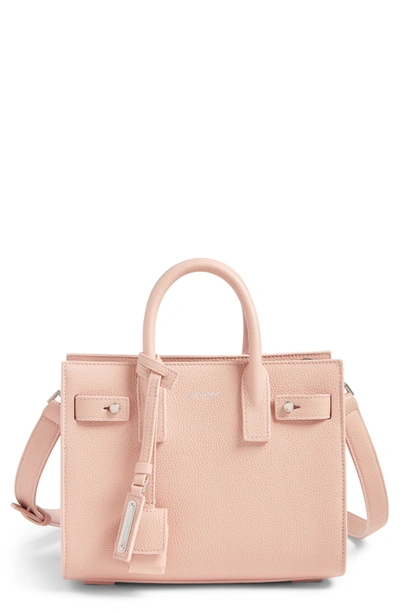 Saint Laurent Nano Sac Du Jour Leather Tote - Pink In Pale Pink