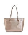 Tory Burch Small Robinson Leather Tote - Pink In Light Rose Gold