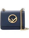 Fendi Kan I F Small Shoulder Bag In Blue