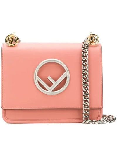 Fendi Pink Kan I F Small Leather Shoulder Bag