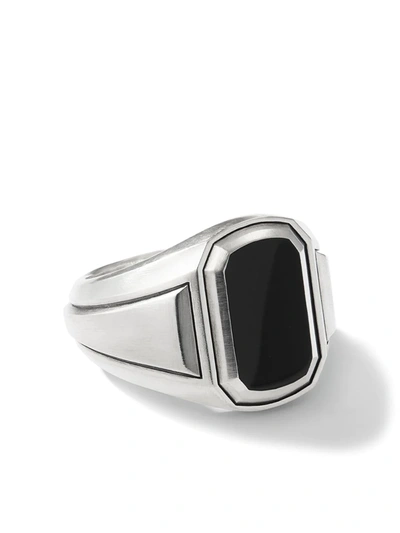 David Yurman Men's Sterling Silver & Black Onyx Deco Signet Ring