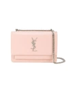 Saint Laurent Pink Sunset Mini Monogram Leather Bag In Neutrals